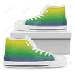 LGBT Pride Rainbow Gradient Print White High Top Shoes For Men And Women