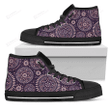 Purple Bohemian Mandala Pattern Print Men's High Top Shoes