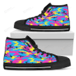 Neon Camouflage Print Men's High Top Shoes