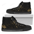 Black Gold Scratch Marble Print Men's High Top Shoes