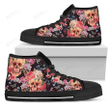 Blossom Peony Skull Pattern Print Men's High Top Shoes