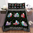 Colorful Cat Flower Quilt Bedding Set (1 Quilt Blanket + 2 Pillow Covers)