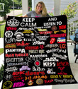 Keep Calm And Listen To Rock Quilt Blanket