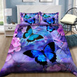 Blue Butterfly Quilt Bed Set