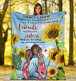 Thank You For Being My Unbiological Sister Gift For Best Friend Sunflowers Sherpa Fleece Blanket Great Customized Blanket Gifts For Birthday Christmas Thanksgiving