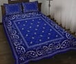 Blue Bandana Style Quilt Bedding Set