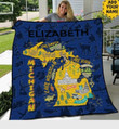 Personalized Michigan Flag Quilt Blanket