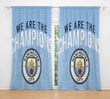 Manchester City F.c. Logo We Are The Champions Window Curtains
