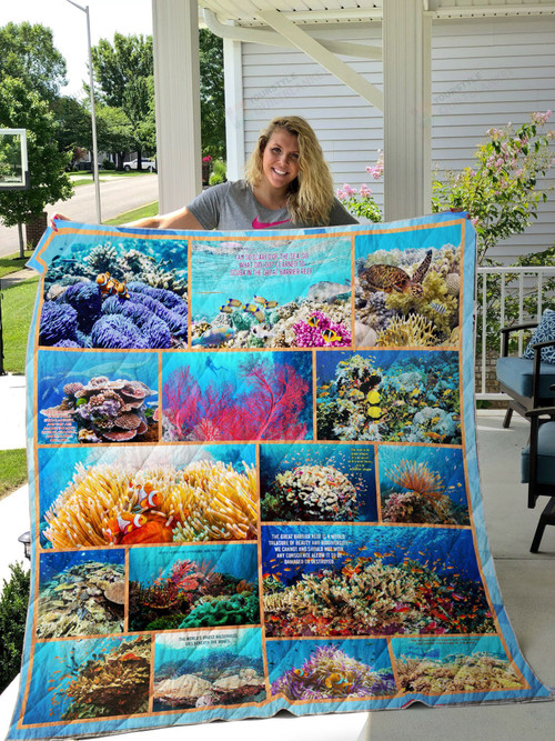 Great Barrier Reef I Am So Scared Of The Sea Quilt Blanket Great Customized Gifts For Birthday Christmas Thanksgiving Perfect Gifts For Barrier Reef Lover
