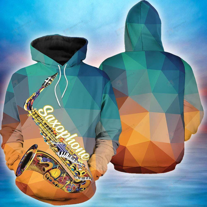 Abstract Saxophone Colorful Gift For Sax Player 3D All Print Hoodie, Zip- Up Hoodie