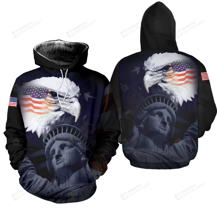 US Flag Eagle US Pride 3D All Print Hoodie, Zip- Up Hoodie
