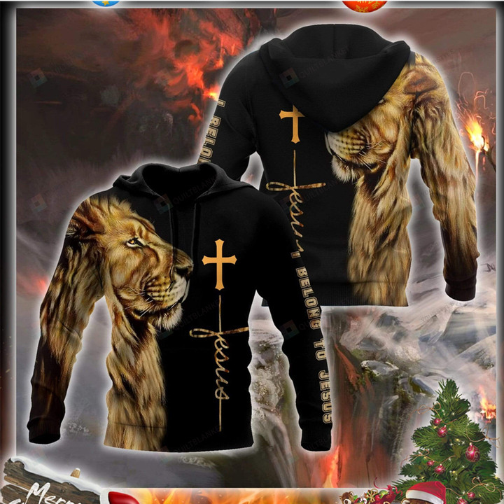 Lion I Belong To Jesus 3D All Print Hoodie, Zip- Up Hoodie