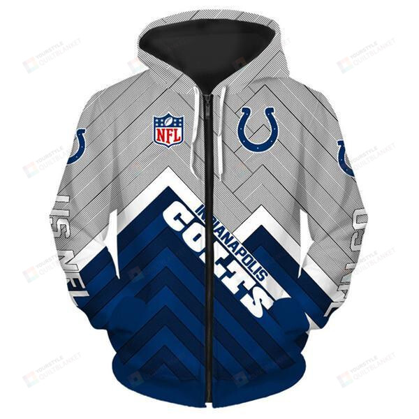 Indianapolis Colts 3D All Over Printed Hoodie, Zip- Up Hoodie