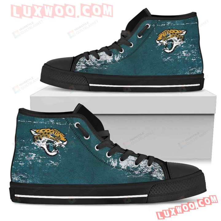 Grunge Vintage Logo Jacksonville Jaguars High Top Shoes
