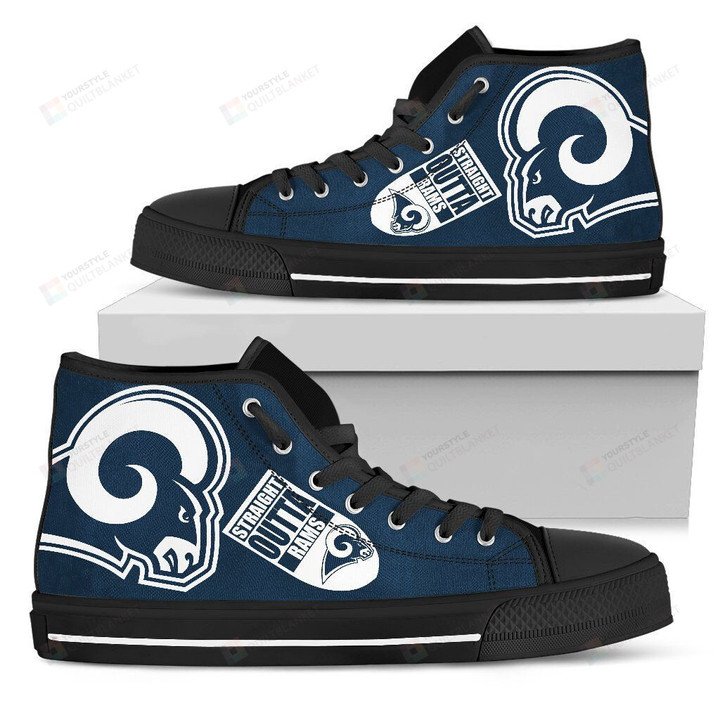 Straight Outta Los Angeles Rams NFL Canvas High Top Shoes