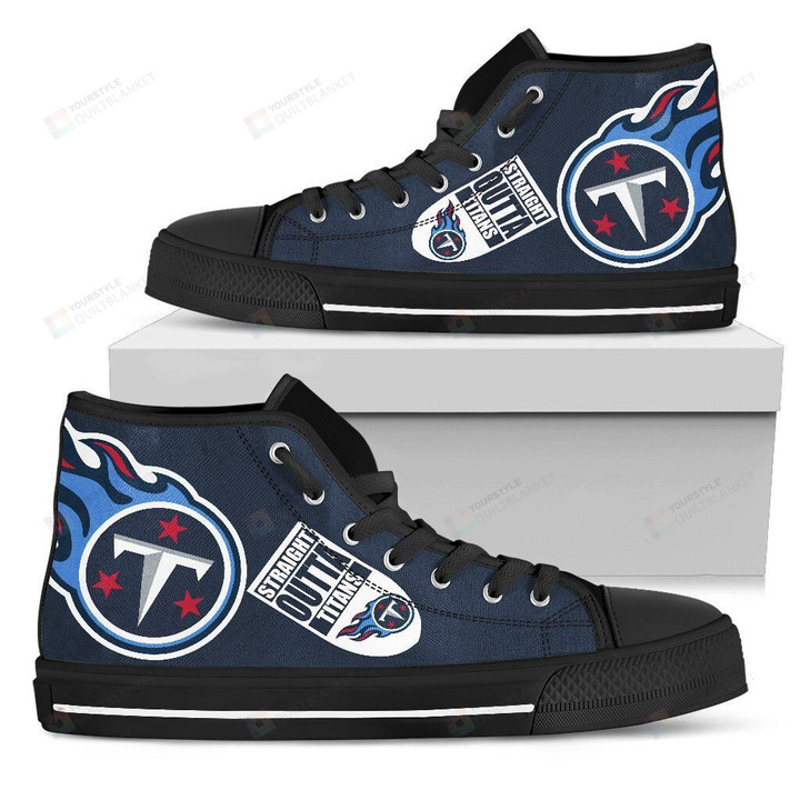 Straight Outta Tennessee Titans NFL Canvas High Top Shoes