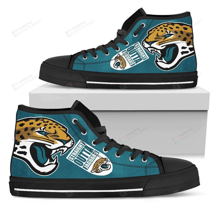 Straight Outta Jacksonville Jaguars NFL Canvas High Top Shoes