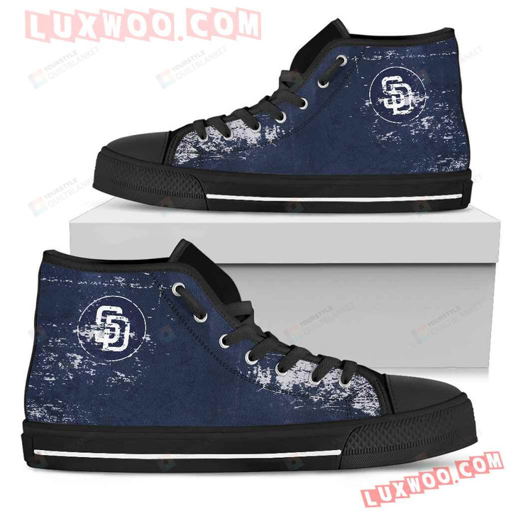 Grunge Vintage Logo San Diego Padres High Top Shoes