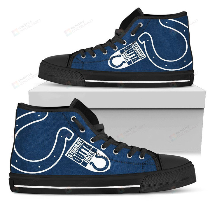 Straight Outta Indianapolis Colts NFL Canvas High Top Shoes