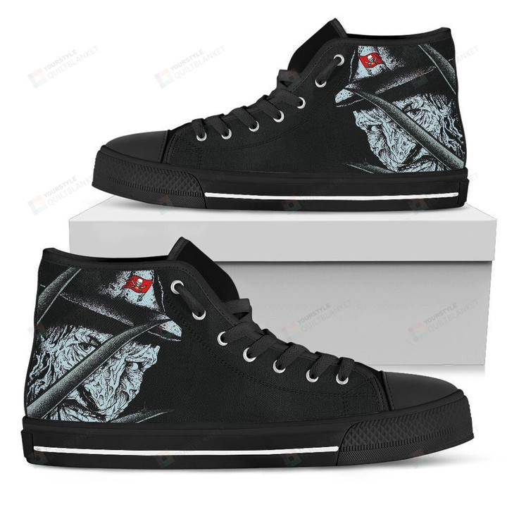 Tampa Bay Buccaneers Nightmare Freddy NFL Canvas High Top Shoes