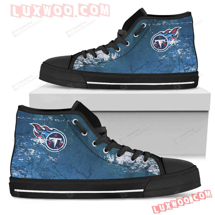 Grunge Vintage Logo Tennessee Titans High Top Shoes