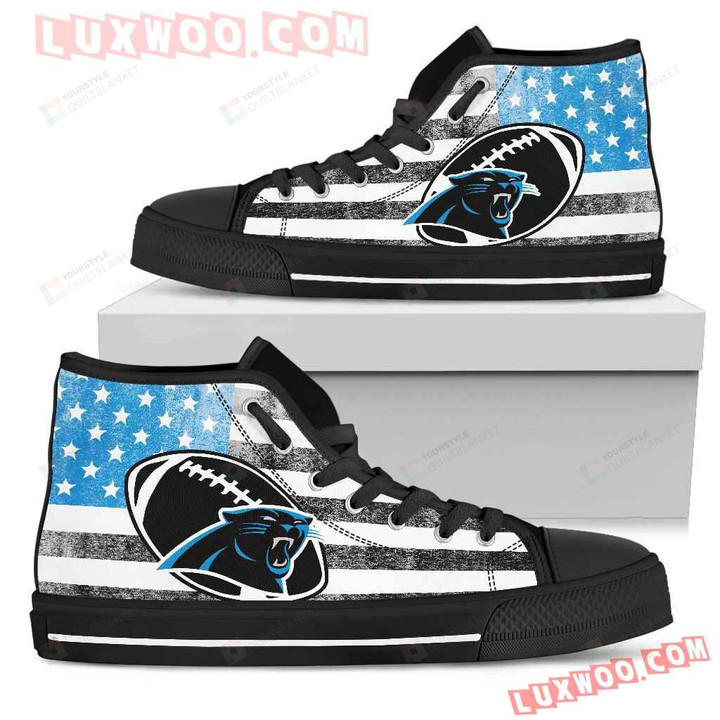 Flag Rugby Carolina Panthers High Top Shoes