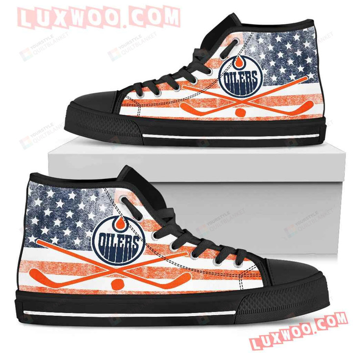 Flag Rugby Edmonton Oilers High Top Shoes