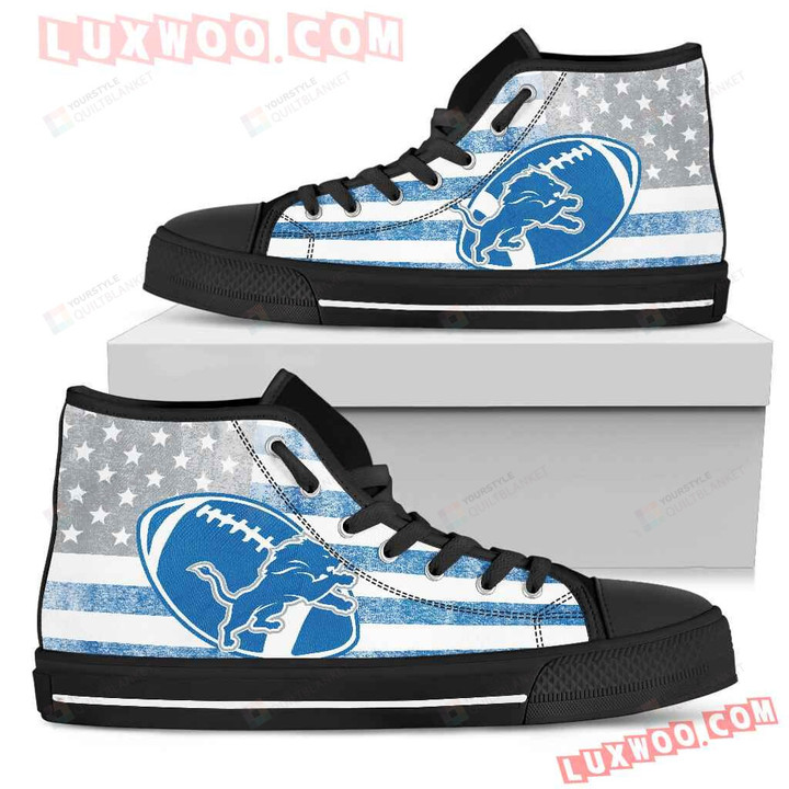 Flag Rugby Detroit Lions High Top Shoes