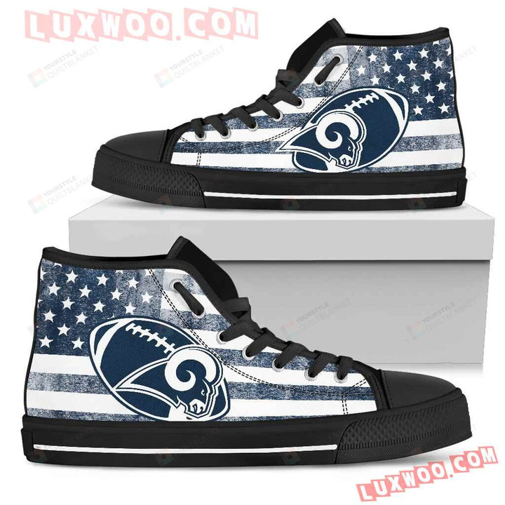 Flag Rugby Los Angeles Rams High Top Shoes