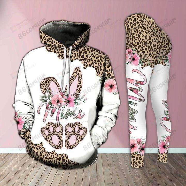Mother’s Day Mimi Bunny Leopard Flower Gifts For Easter Day All Over Print 3D Legging