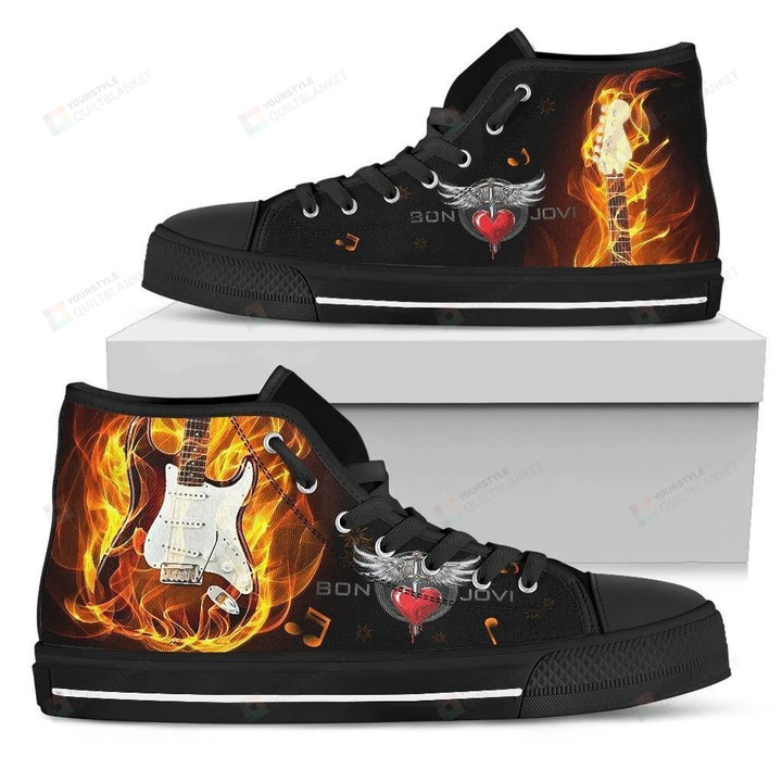 Black Sabbath Fire Guitar High Top Shoes