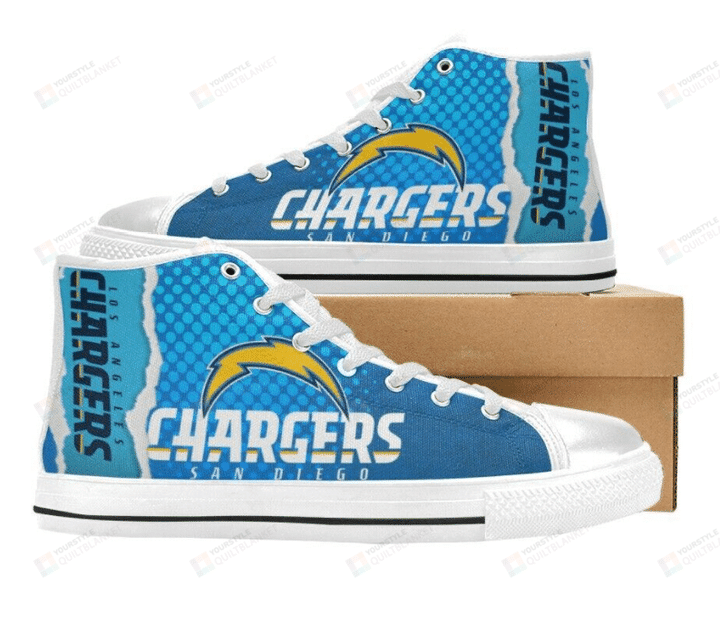 Angeles Chargers NFL Football Canvas High Top Shoes