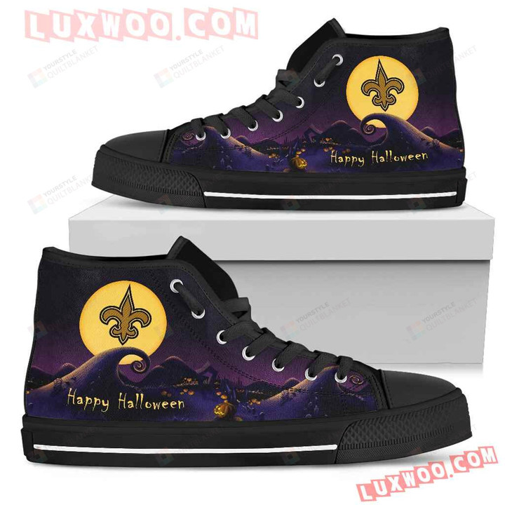 Before Christmas Nightmare Halloween Moonlight New Orleans Saints High Top Shoes