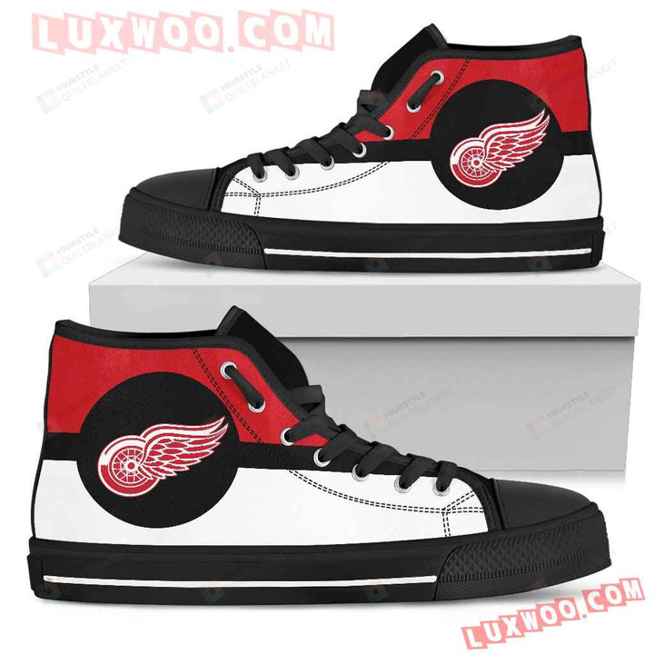 Bright Colours Open Sections Great Logo Detroit Red Wings High Top Shoes