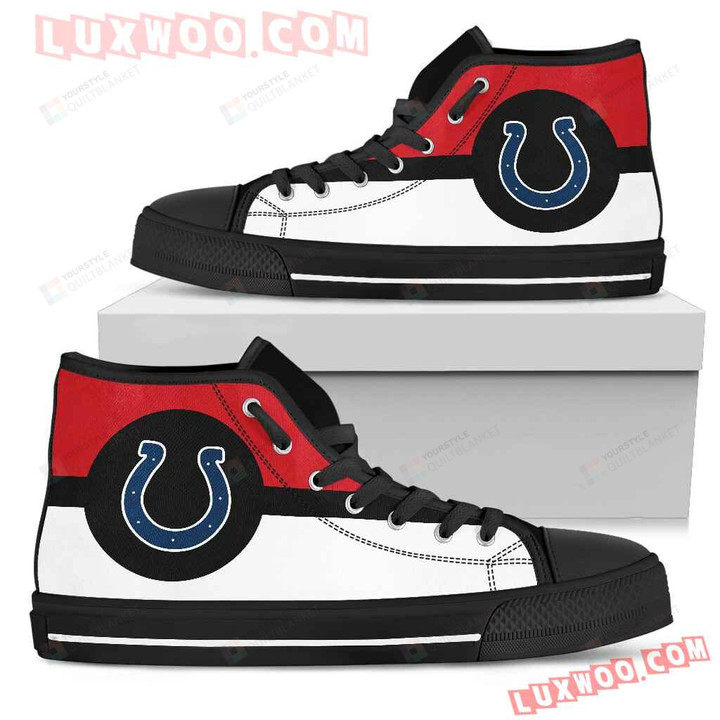 Bright Colours Open Sections Great Logo Indianapolis Colts High Top Shoes