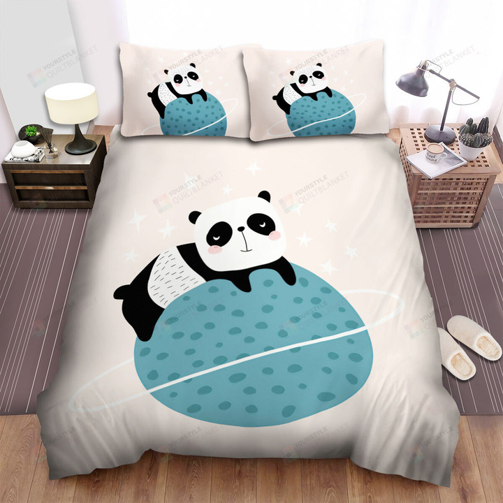 The Wildlife - The Panda On A Planet Bed Sheets Spread Duvet Cover Bedding Sets