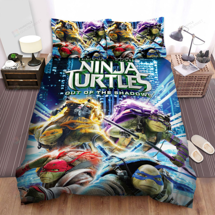 Teenage Mutant Ninja Turtles: Out Of The Shadows (2016) The Movie Novelization Movie Poster Bed Sheets Spread  Duvet Cover Bedding Sets