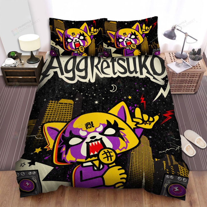 Aggretsuko Metal Rock Style Poster Bed Sheets Spread Duvet Cover Bedding Sets