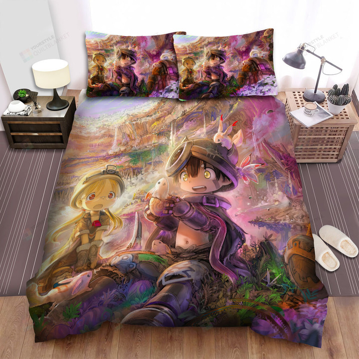 Made In Abyss Riko & Reg Found A Bunny Artwork Bed Sheets Spread Duvet Cover Bedding Sets
