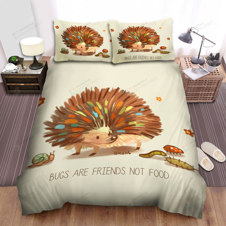 The Small Animal - The Hedgehog Says Bugs Are Friends Bed Sheets Spread Duvet Cover Bedding Sets