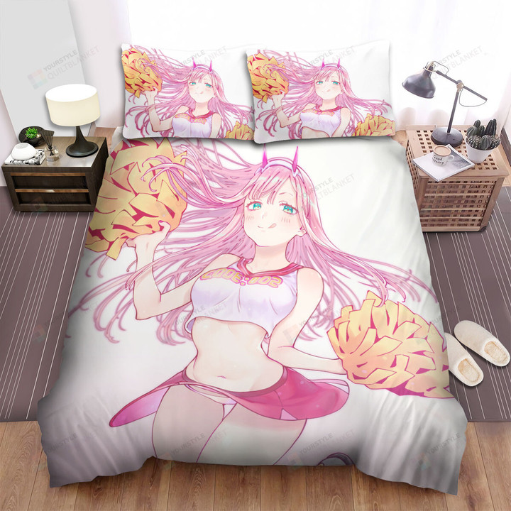 Darling In The Franxx Zero Two In Cheerleader Costume Bed Sheets Spread Duvet Cover Bedding Sets