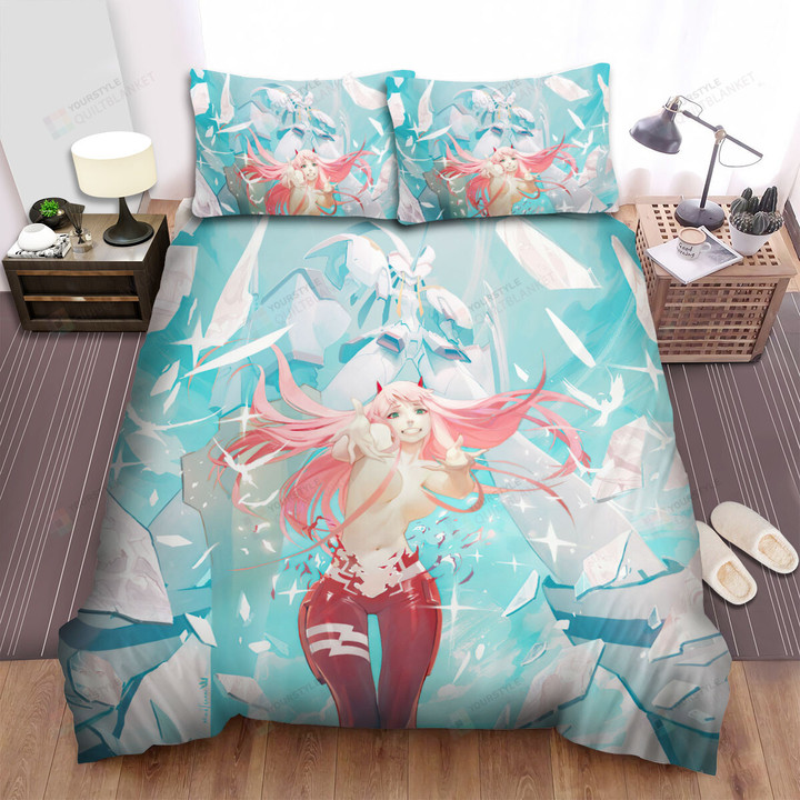 Darling In The Franxx Topless Zero Two Artwork Bed Sheets Spread Duvet Cover Bedding Sets
