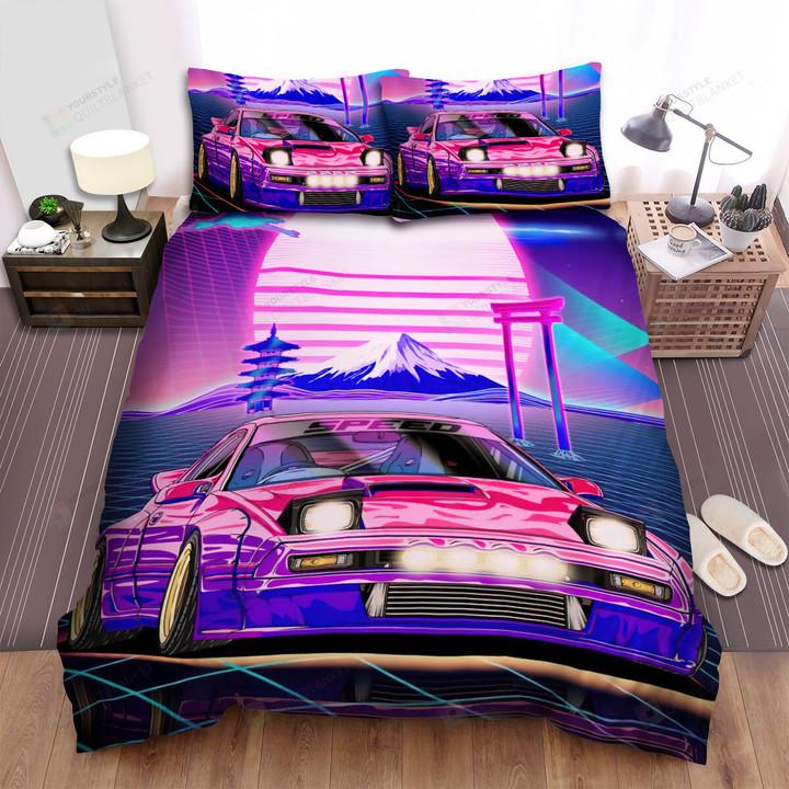Vaporwave Cars Mazda Rx7 Turbo2 Vaporwave Bed Sheets Spread Comforter Duvet Cover Bedding Sets
