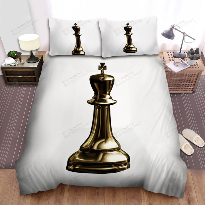 Golden Chess Piece 3d Golden King Bed Sheets Spread Comforter Duvet Cover Bedding Sets
