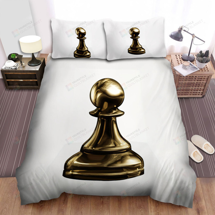 Golden Chess Piece 3d Golden Pawn Bed Sheets Spread Comforter Duvet Cover Bedding Sets