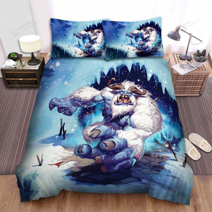 Mysterious Creature Angry And Injured Yeti Bed Sheets Spread Duvet Cover Bedding Sets
