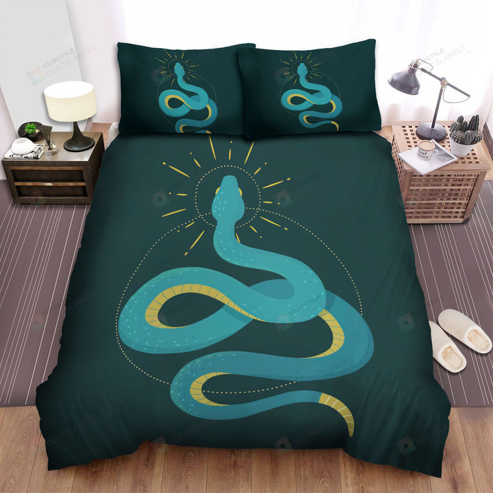 The Wild Animal - The Blue Snake Shining Art Bed Sheets Spread Duvet Cover Bedding Sets