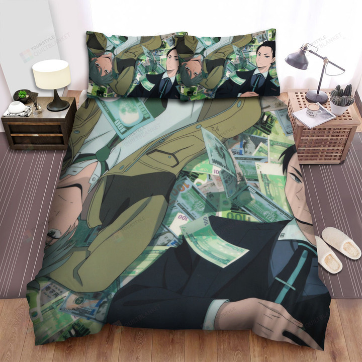 The Millionaire Detective Balance: Unlimited Daisuke & Haru On Tons Of Money Bed Sheets Spread Duvet Cover Bedding Sets
