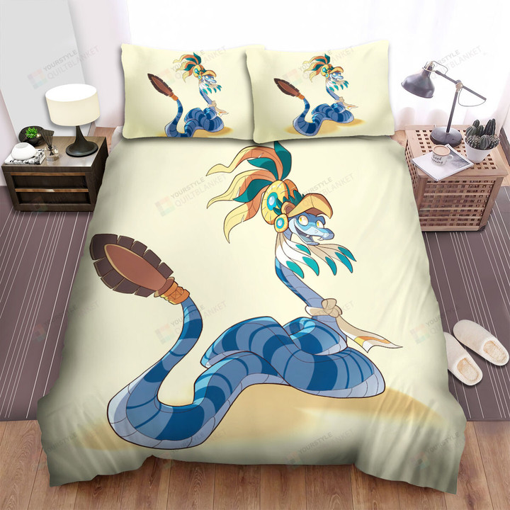 The Wildlife - The Aztec Snake Warrior Bed Sheets Spread Duvet Cover Bedding Sets