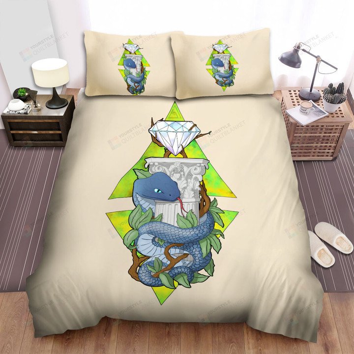 The Wildlife - The Snake And A Diamond Bed Sheets Spread Duvet Cover Bedding Sets